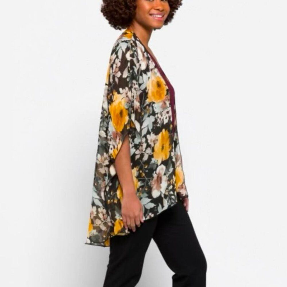 Emory Park Women Caley Open Front Kimono Size Large